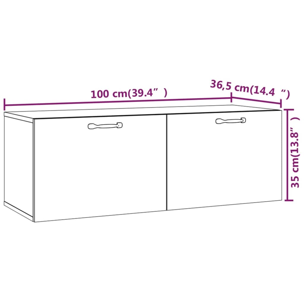 Mobile Pensile Rovere Sonoma 100x36,5x35 cm Legno Multistrato | homemem39