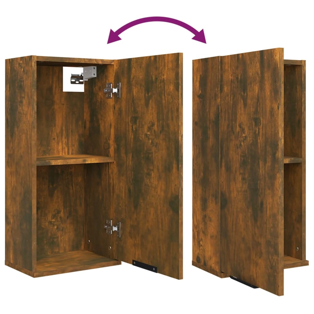 Mobile da Bagno a Parete Rovere Fumo 32x20x67 cm - homemem39