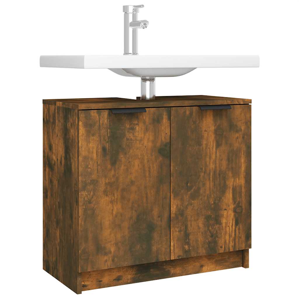 Armadietto Bagno Rovere Fumo 64,5x33,5x59 cm Legno Multistrato - homemem39