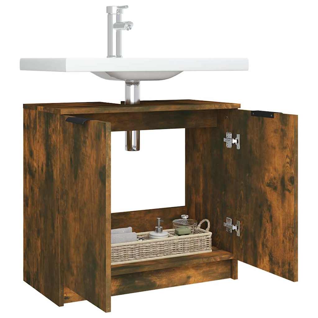 Armadietto Bagno Rovere Fumo 64,5x33,5x59 cm Legno Multistrato - homemem39