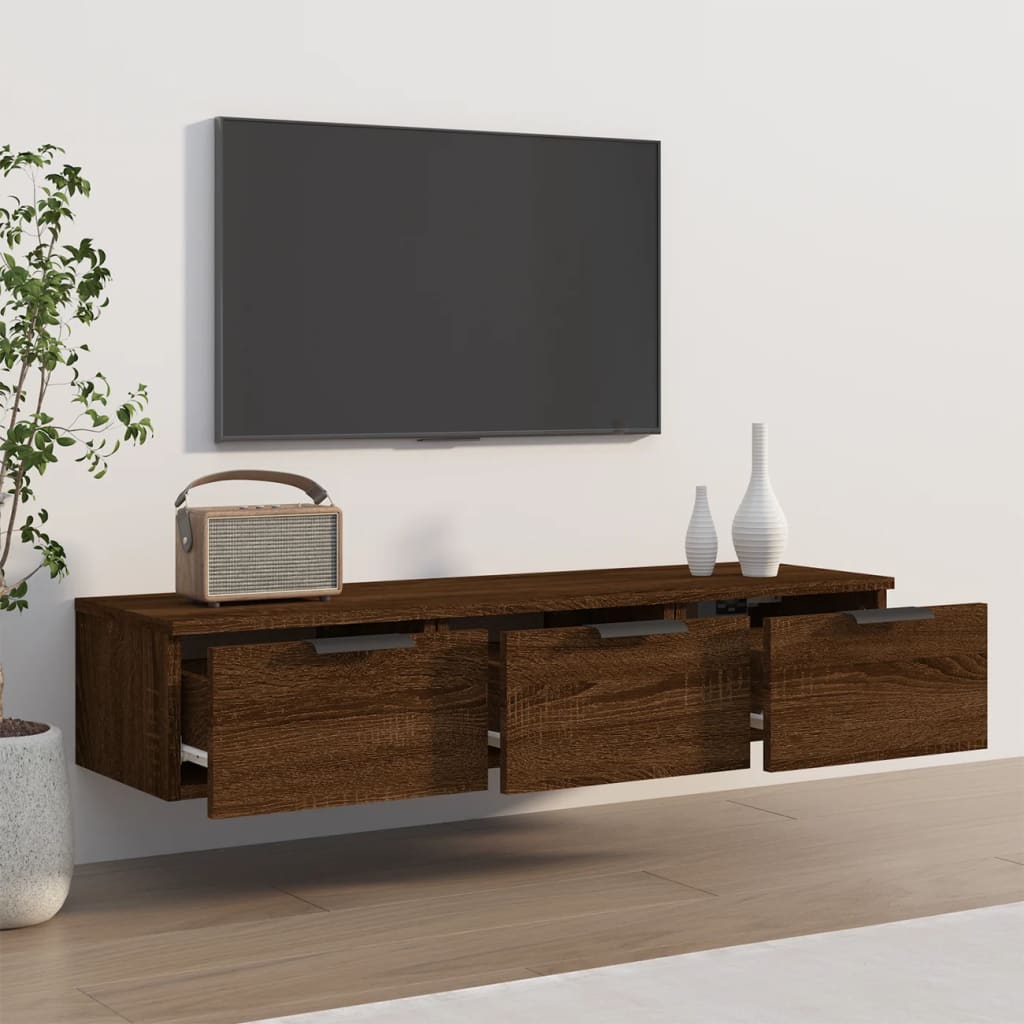 Armadietto a Muro Rovere Marrone 102x30x20 in Legno Multistrato - homemem39