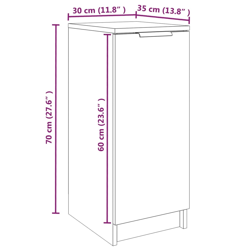 Scarpiera Grigio Sonoma 30x35x70 cm in Legno Multistrato - homemem39