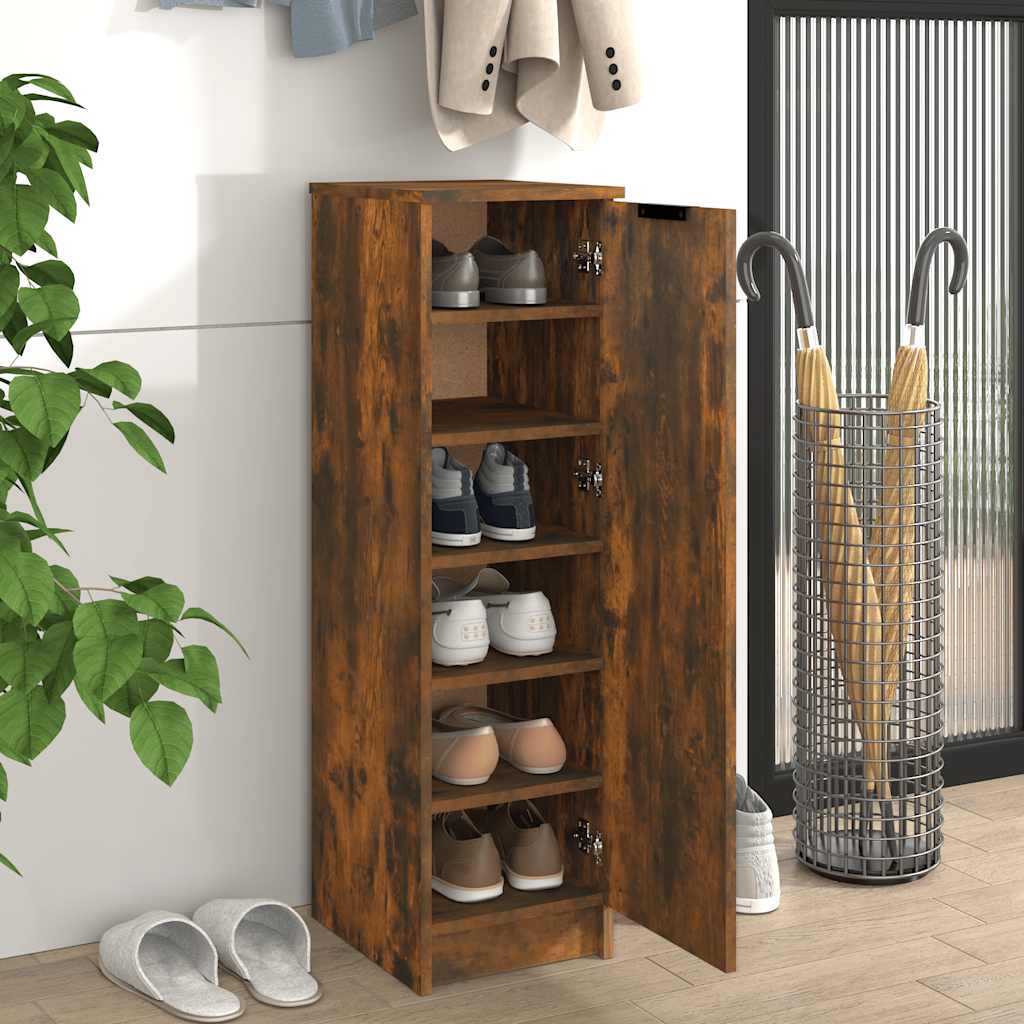 Scarpiera Rovere Fumo 30x35x100 cm in Legno Multistrato - homemem39
