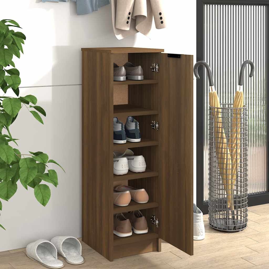 Scarpiera Rovere Marrone 30x35x100 cm in Legno Multistrato - homemem39