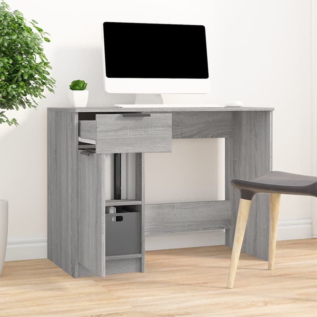 Scrivania Grigio Sonoma 100x50x75 cm in Legno Multistrato - homemem39