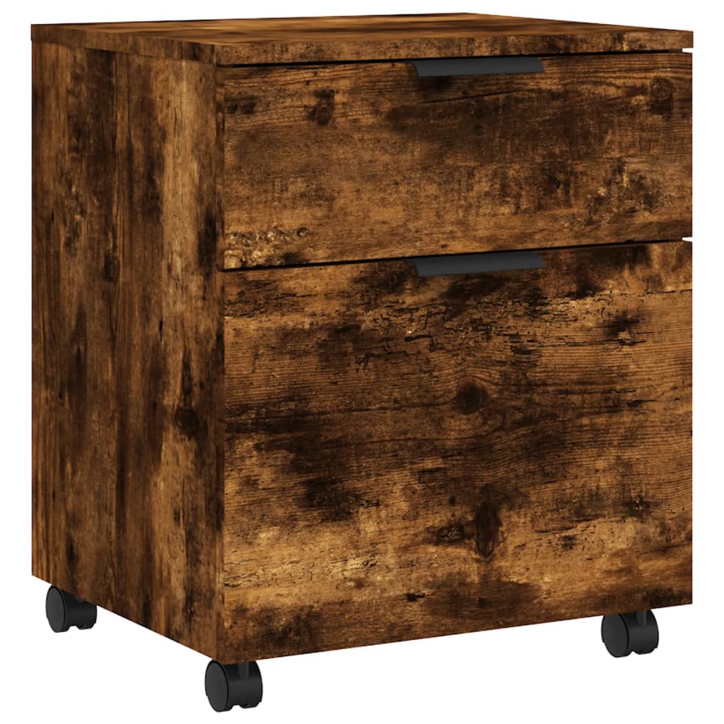 Schedario con Ruote Rovere Fumo 45x38x54 cm Legno Multistrato - homemem39