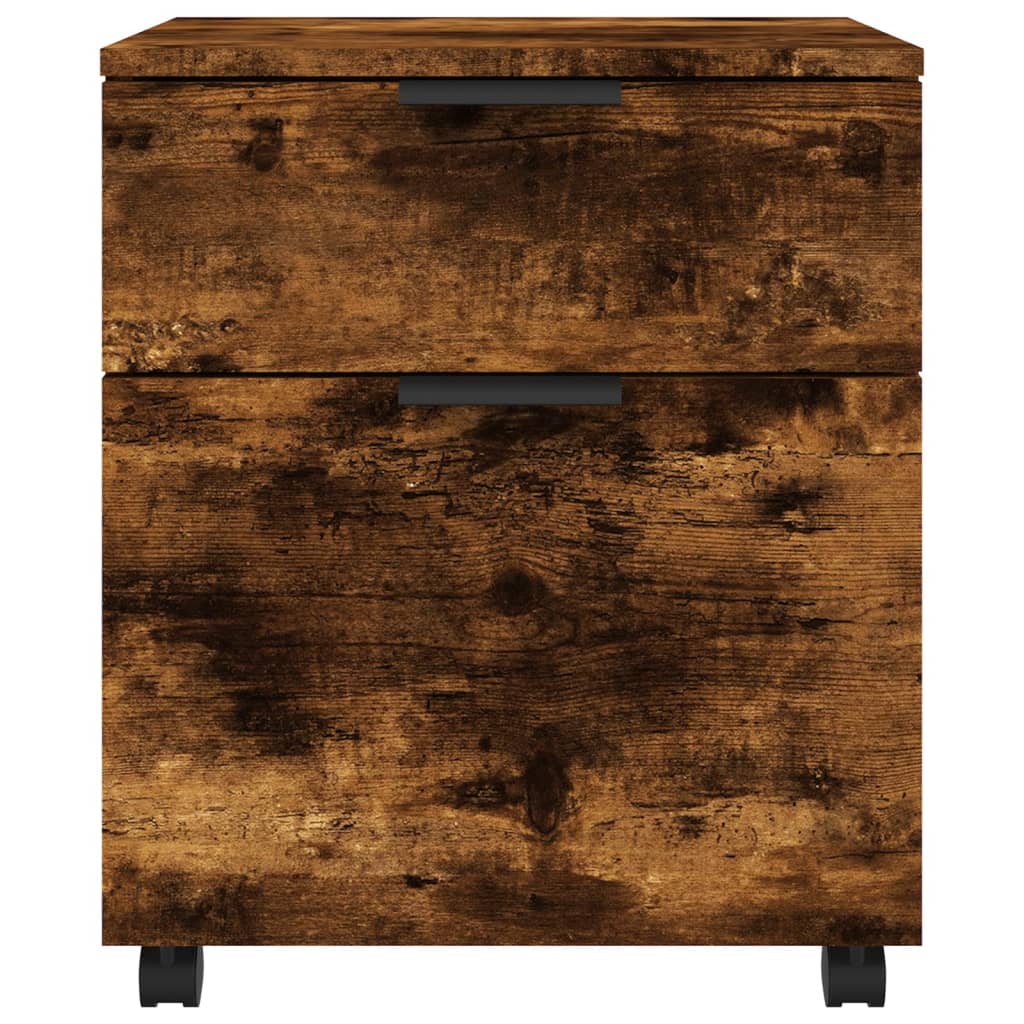 Schedario con Ruote Rovere Fumo 45x38x54 cm Legno Multistrato - homemem39