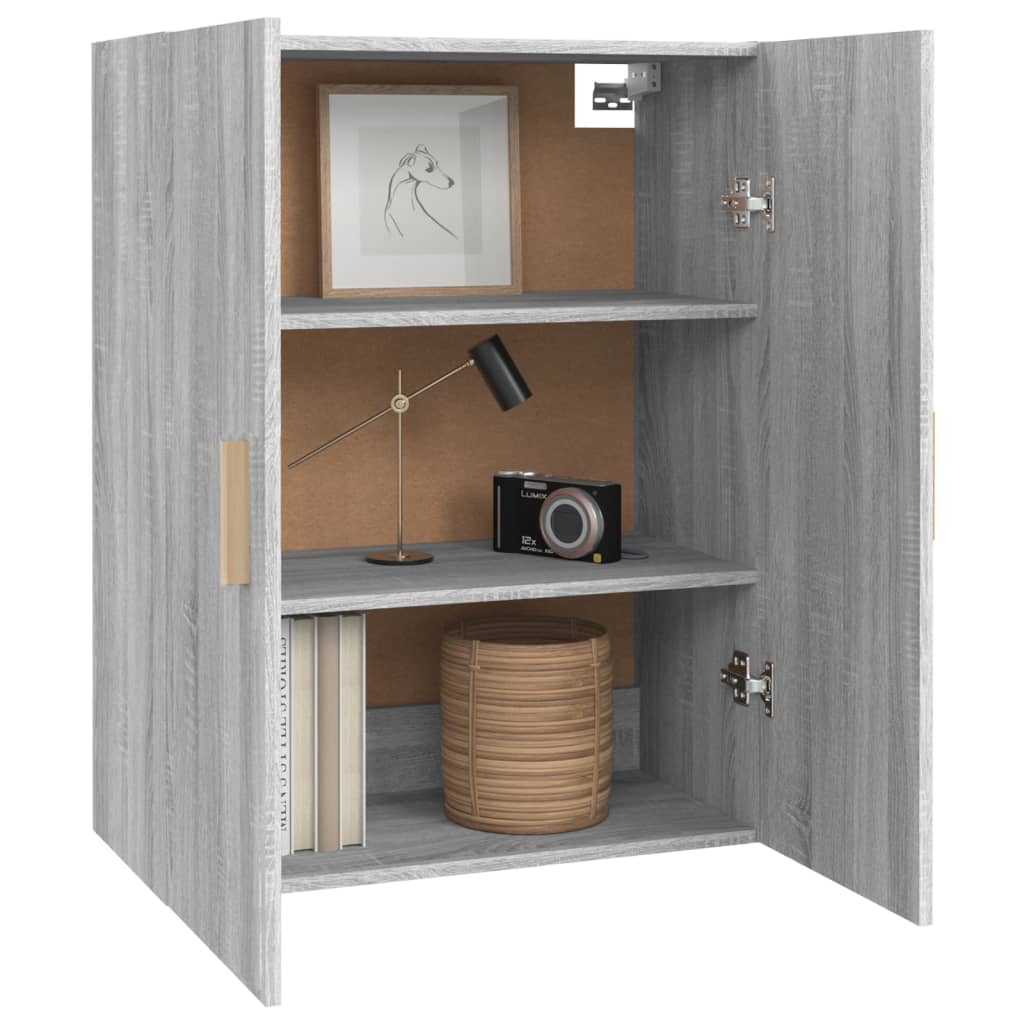 Armadietto Pensile a Parete Grigio Sonoma 69,5x34x90 cm - homemem39