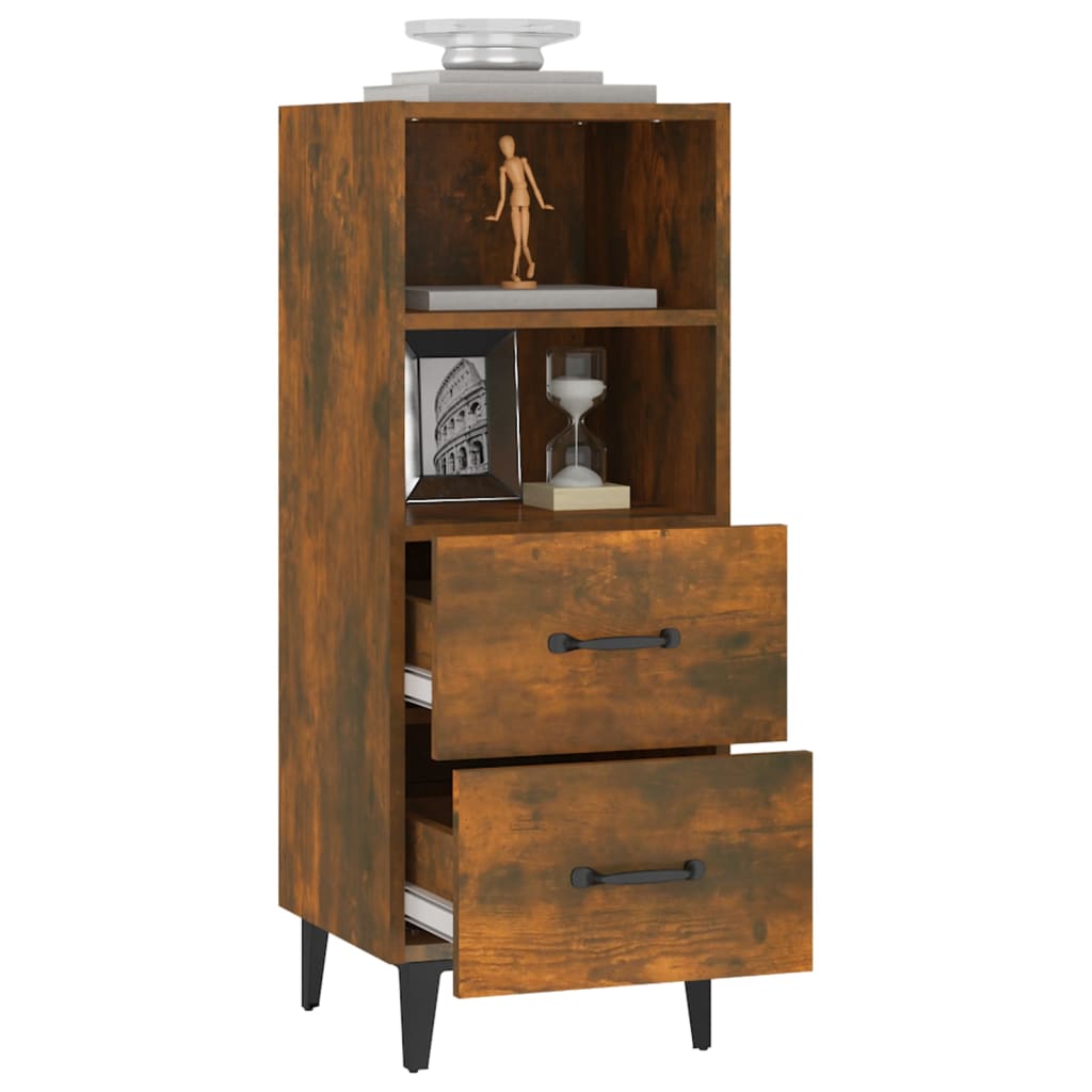 Credenza Rovere Fumo 34,5x34x90 cm in Legno Multistrato - homemem39