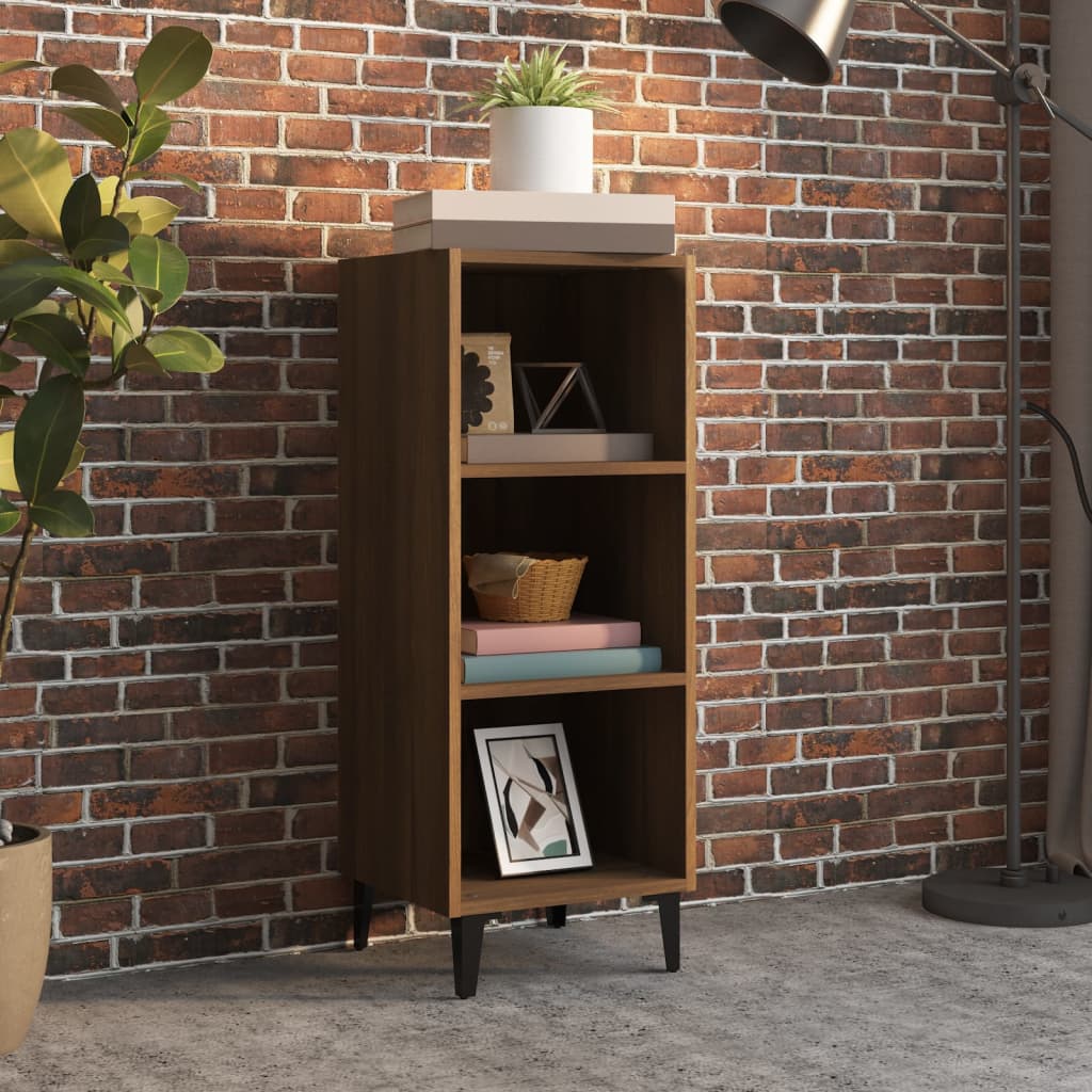 Brown Oak Sideboard 34.5x32.5x90 cm in Multilayer Wood