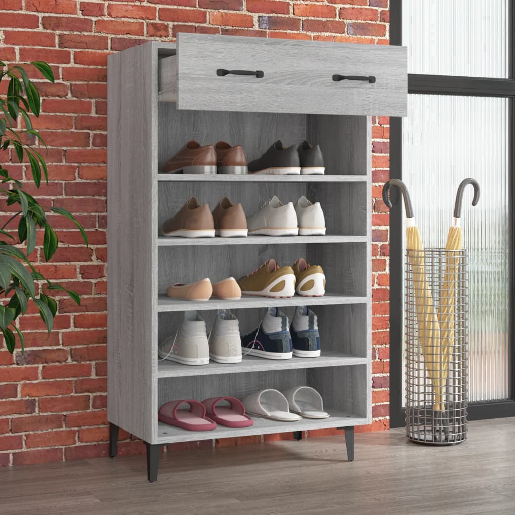 Scarpiera Grigio Sonoma 60x35x105 cm in Legno Multistrato - homemem39