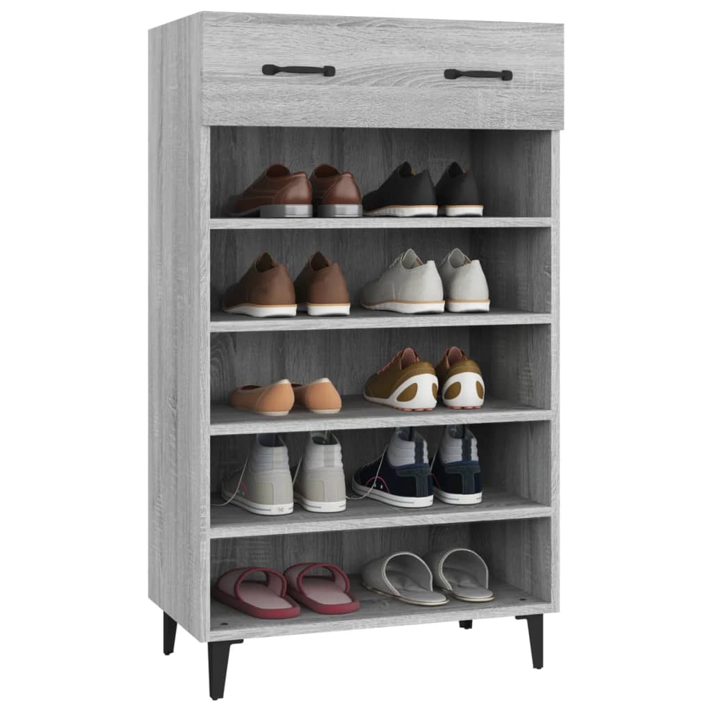 Scarpiera Grigio Sonoma 60x35x105 cm in Legno Multistrato - homemem39