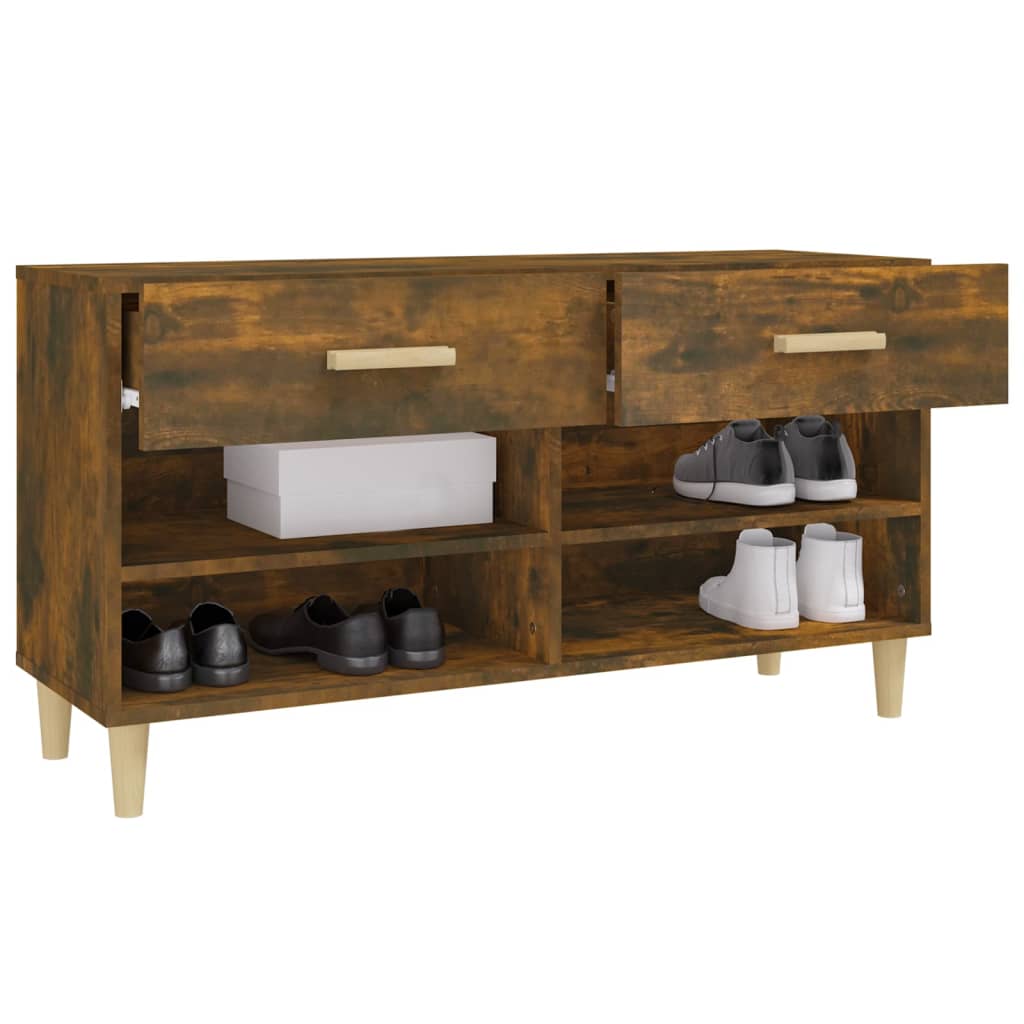 Scarpiera Rovere Fumo 102x35x55 cm in Legno Multistrato - homemem39