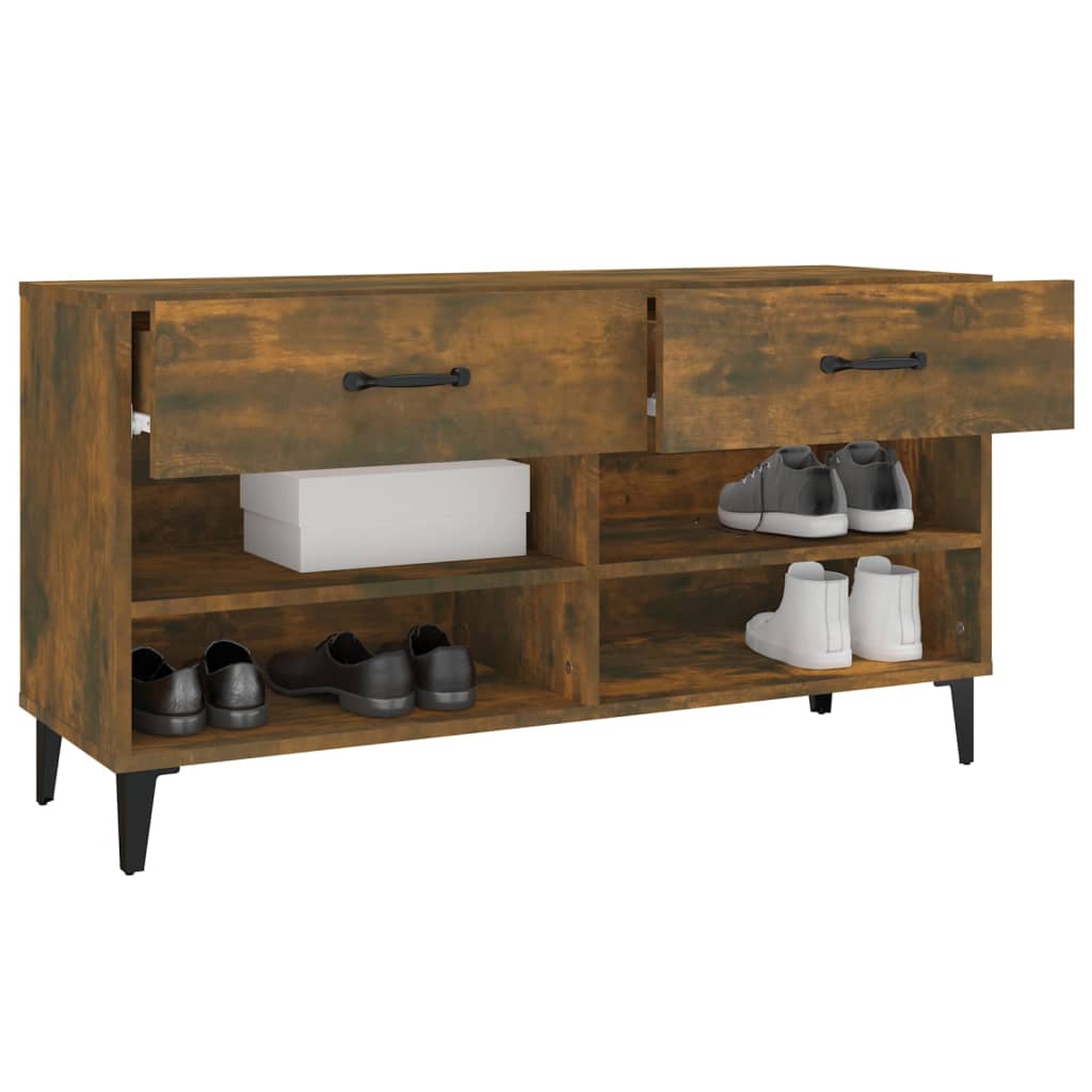 Scarpiera Rovere Fumo 102x35x55 cm in Legno Multistrato - homemem39
