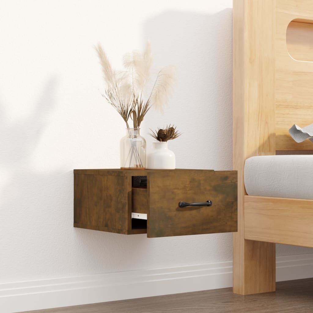 Comodino a Muro Rovere Fumo 35x35x20 cm - homemem39