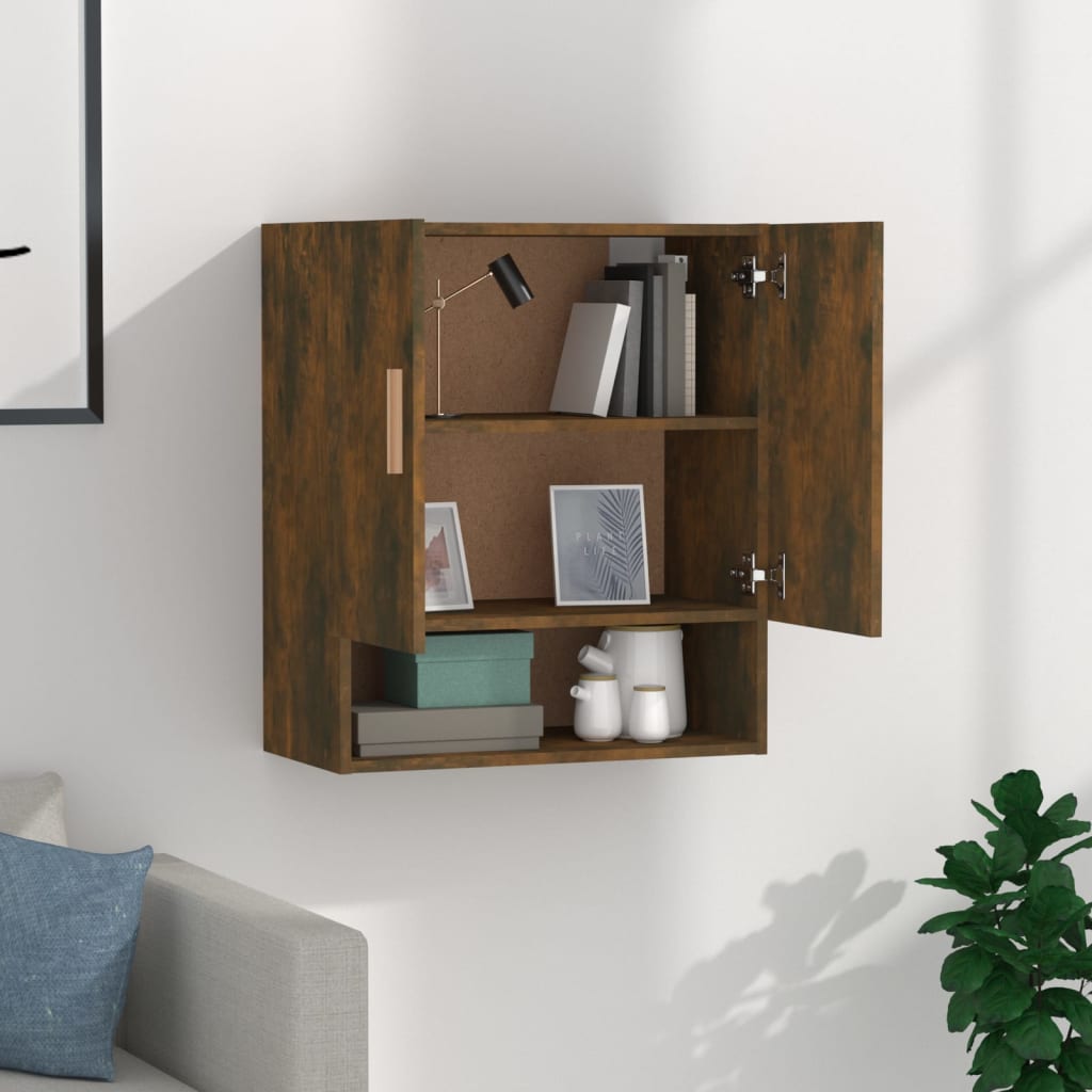 Armadietto a Muro Rovere Fumo 60x31x70 cm in Legno Multistrato - homemem39