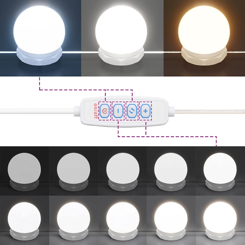Mobile a Specchio con LED Rovere Fumo 60x31,5x62 cm | homemem39