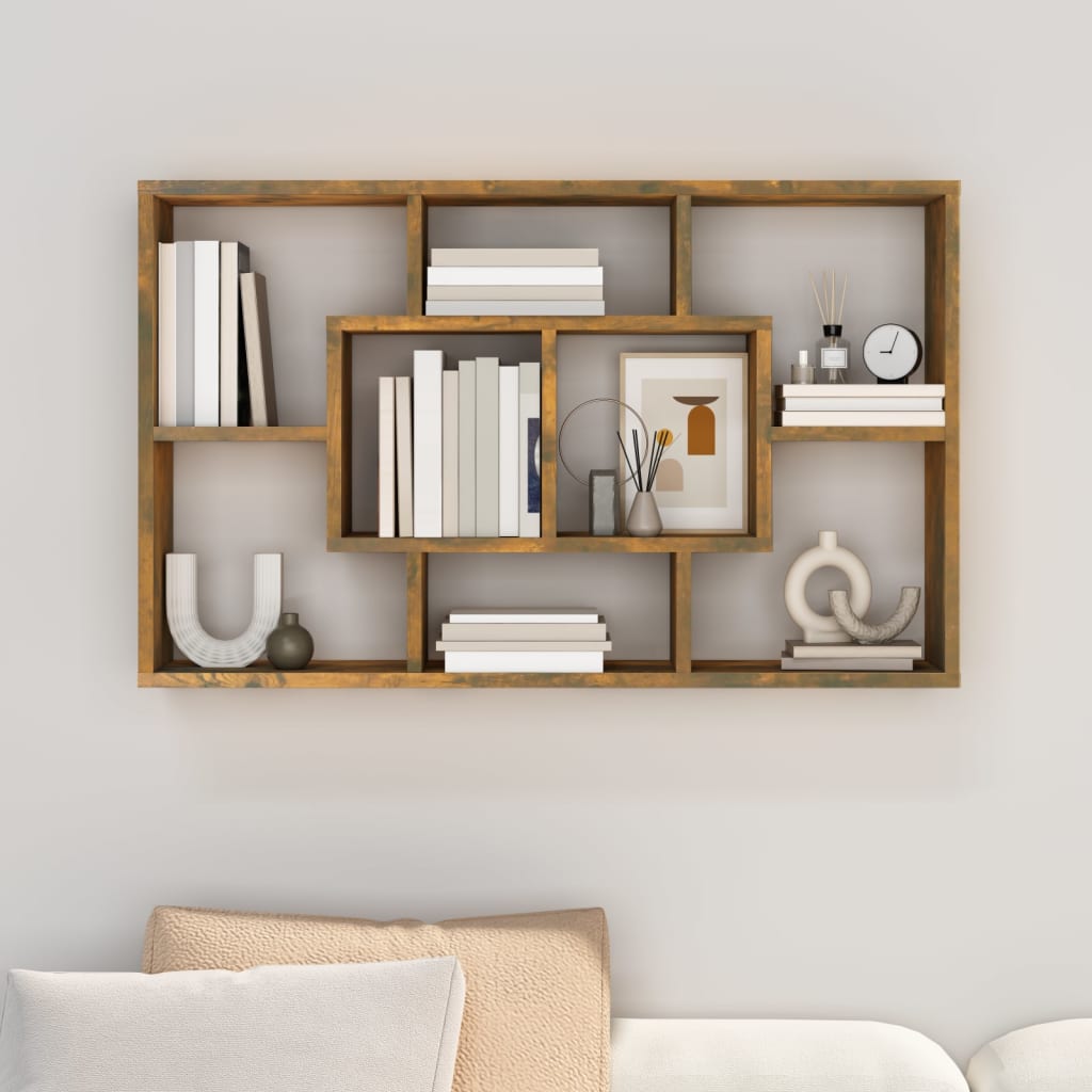 Mensola a Muro Rovere Fumo 85x16x52,5 cm in Legno Multistrato - homemem39
