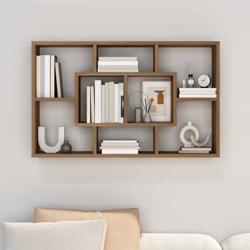 Mensola a Muro Rovere Marrone 85x16x52,5cm in Legno Multistrato - homemem39