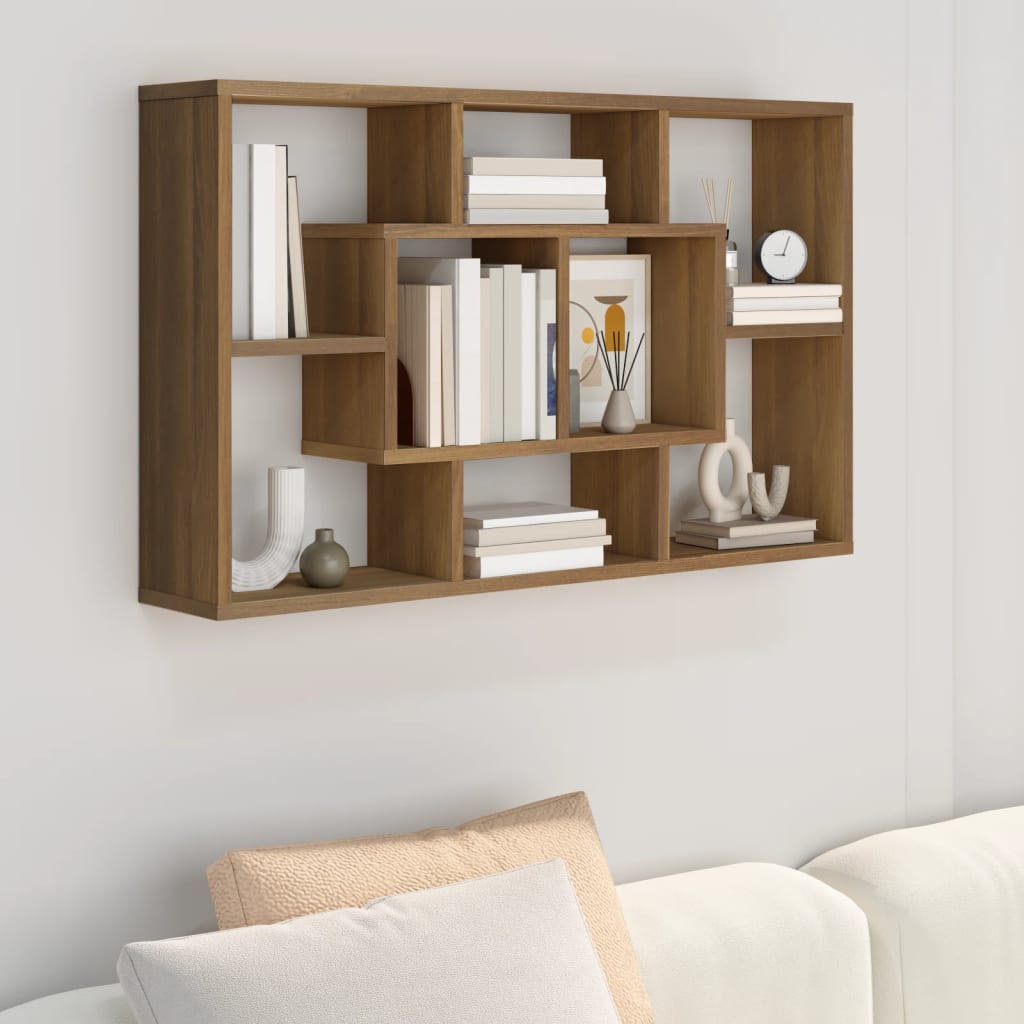 Mensola a Muro Rovere Marrone 85x16x52,5cm in Legno Multistrato - homemem39