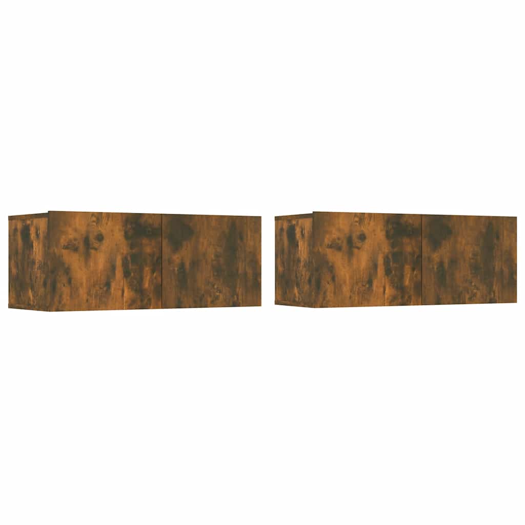 Mobili TV 2 pz Rovere Fumo 80x30x30 cm Legno Multistrato - homemem39