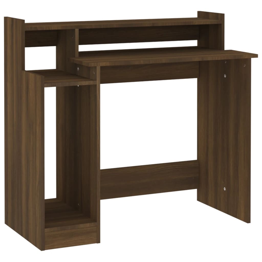 Scrivania con Luci LED Marrone Rovere 97x45x90cm in Multistrato - homemem39