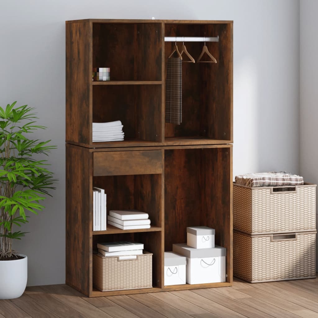 Armadietto Cosmetici Rovere Fumo 80x40x65 cm Legno Multistrato - homemem39