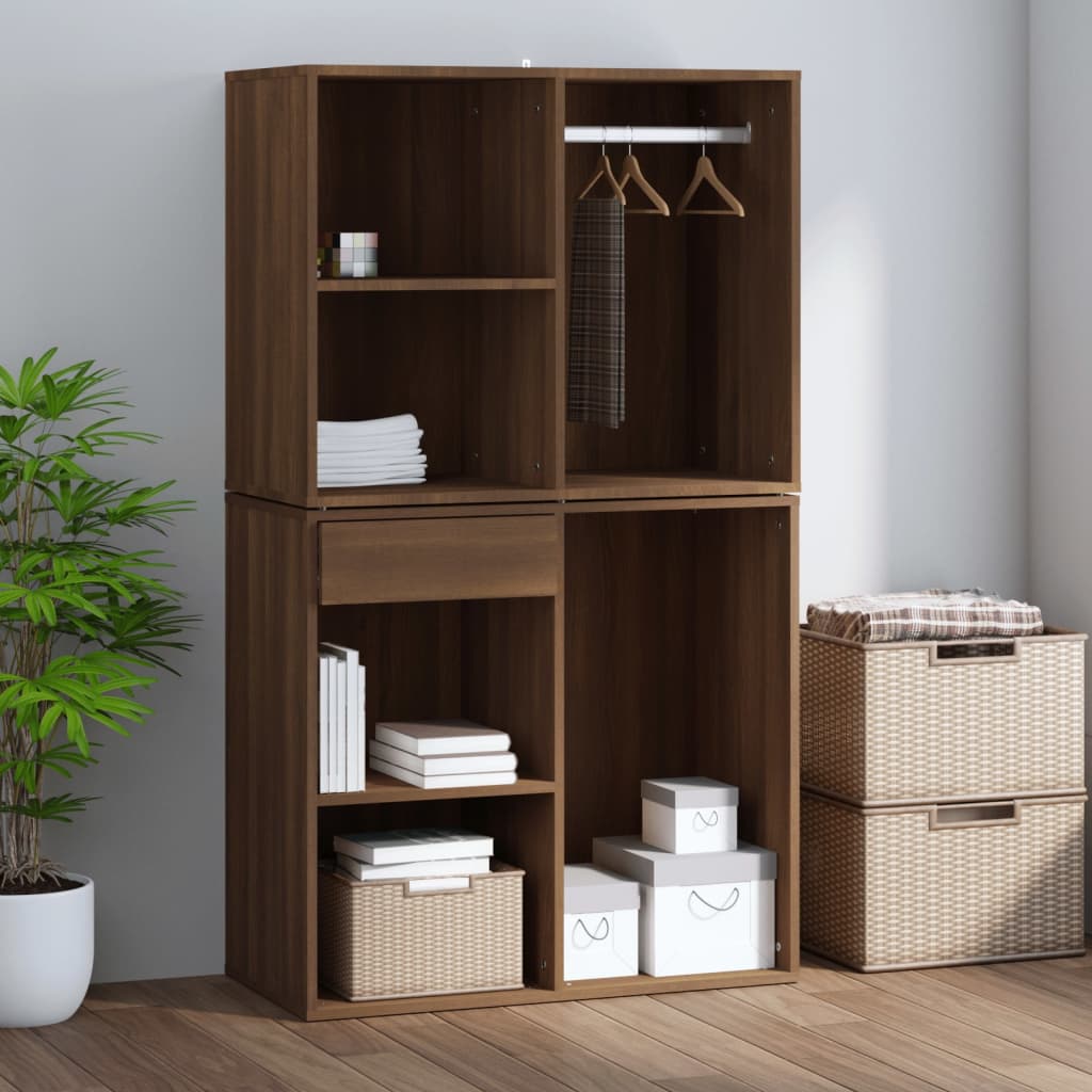 Armadietto Cosmetici Rovere Marrone 80x40x65 cm in Legno - homemem39