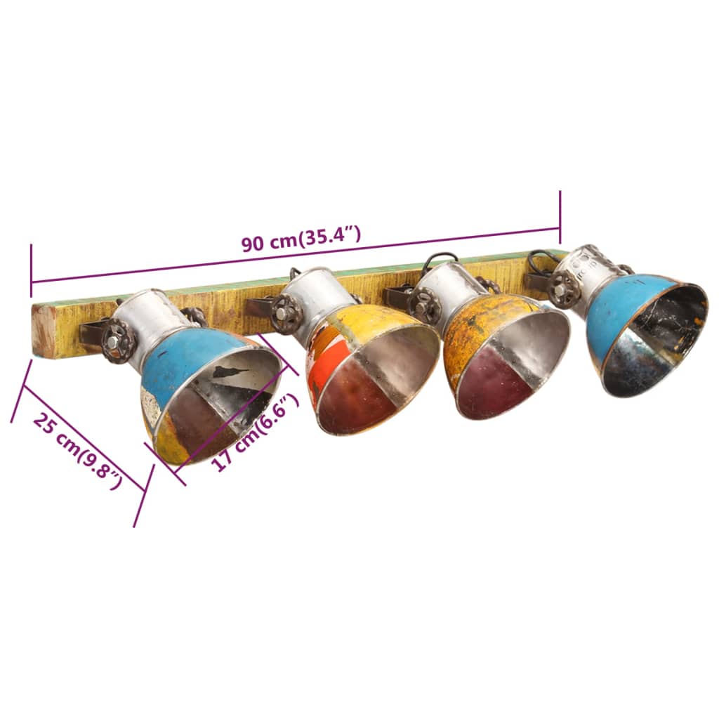 Lampada da Parete Industriale Multicolore 90x25 cm E27 | homemem39