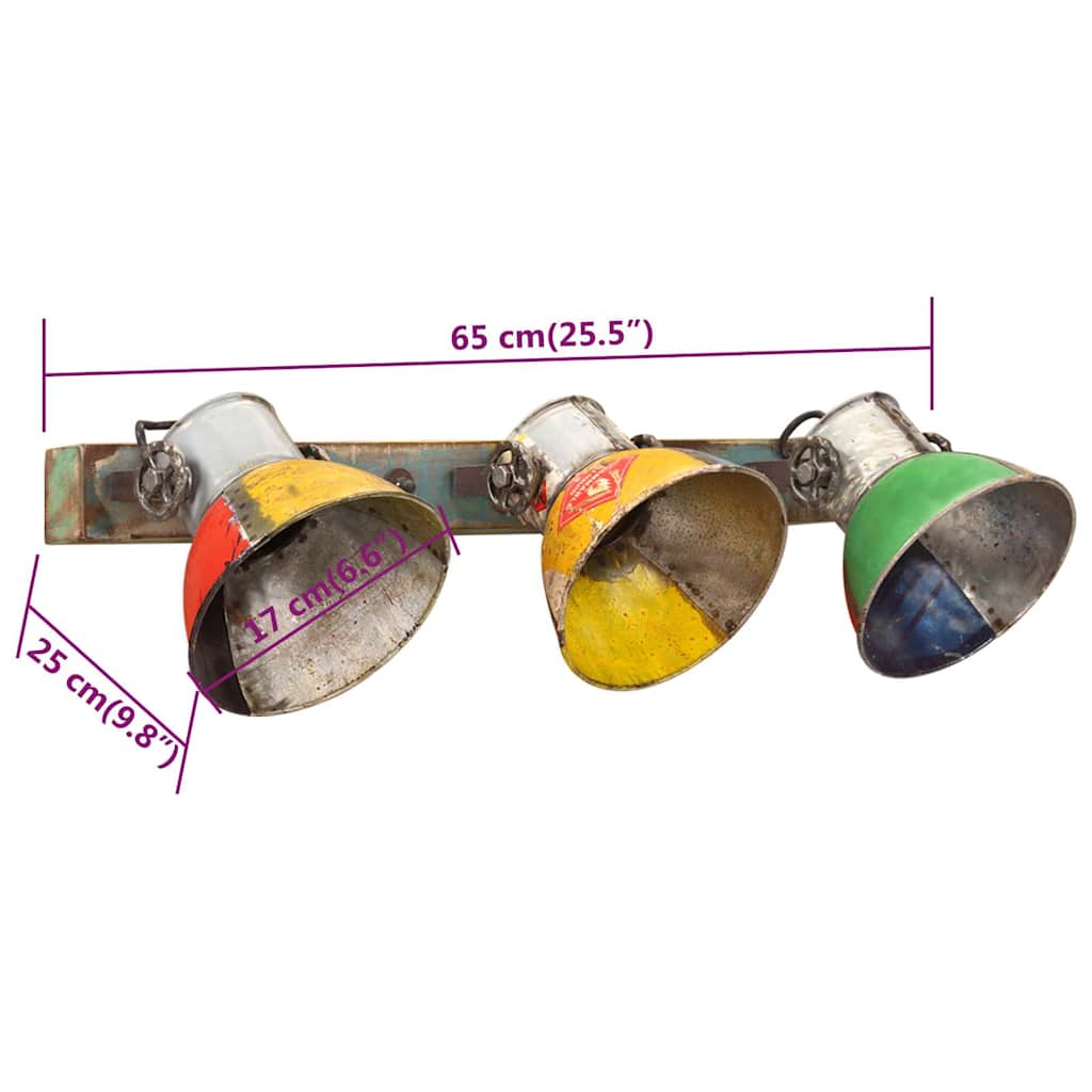 Lampada da Parete Industriale Multicolore 65x25 cm E27 | homemem39