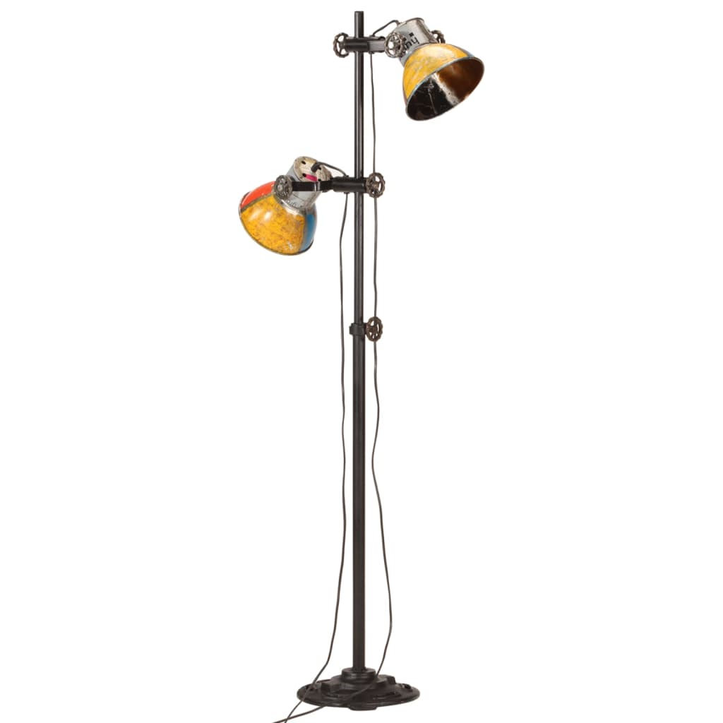 Lampada da Pavimento con 2 Paralumi Multicolore E27 - homemem39
