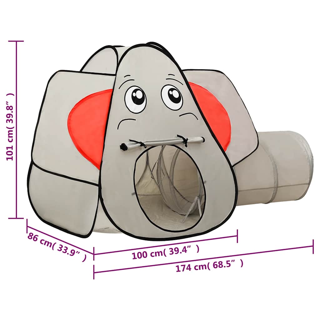 Tenda da Gioco per Bambini Elefante Grigio 174x86x101 cm | homemem39