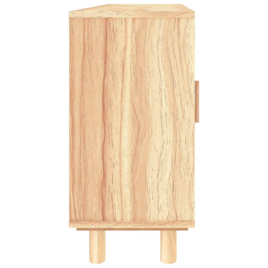 Credenza Marrone 105x30x60cm Massello di Pino e Rattan Naturale - homemem39