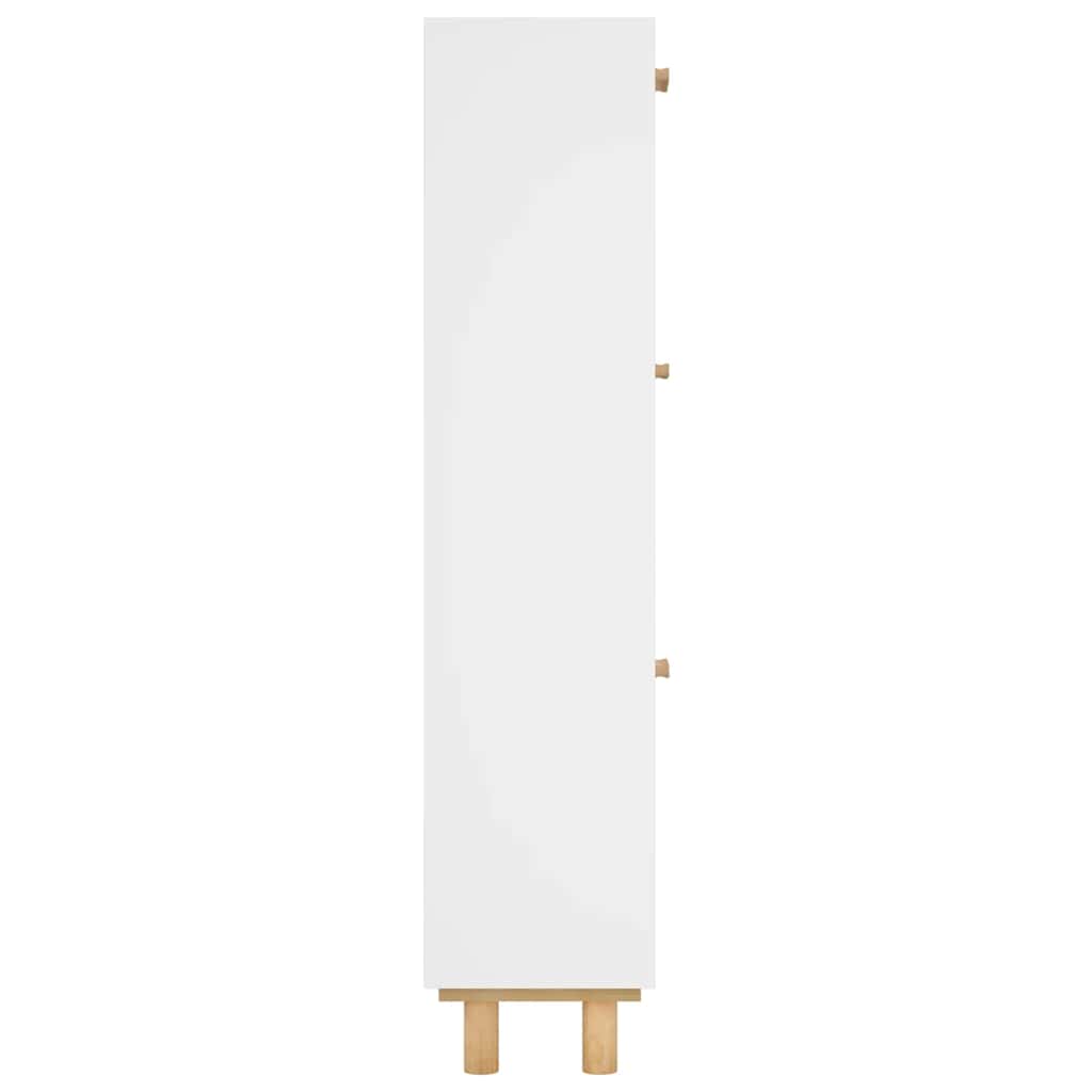 Scarpiera Bianca52x25x115cm Legno Multistrato e Rattan Naturale - homemem39