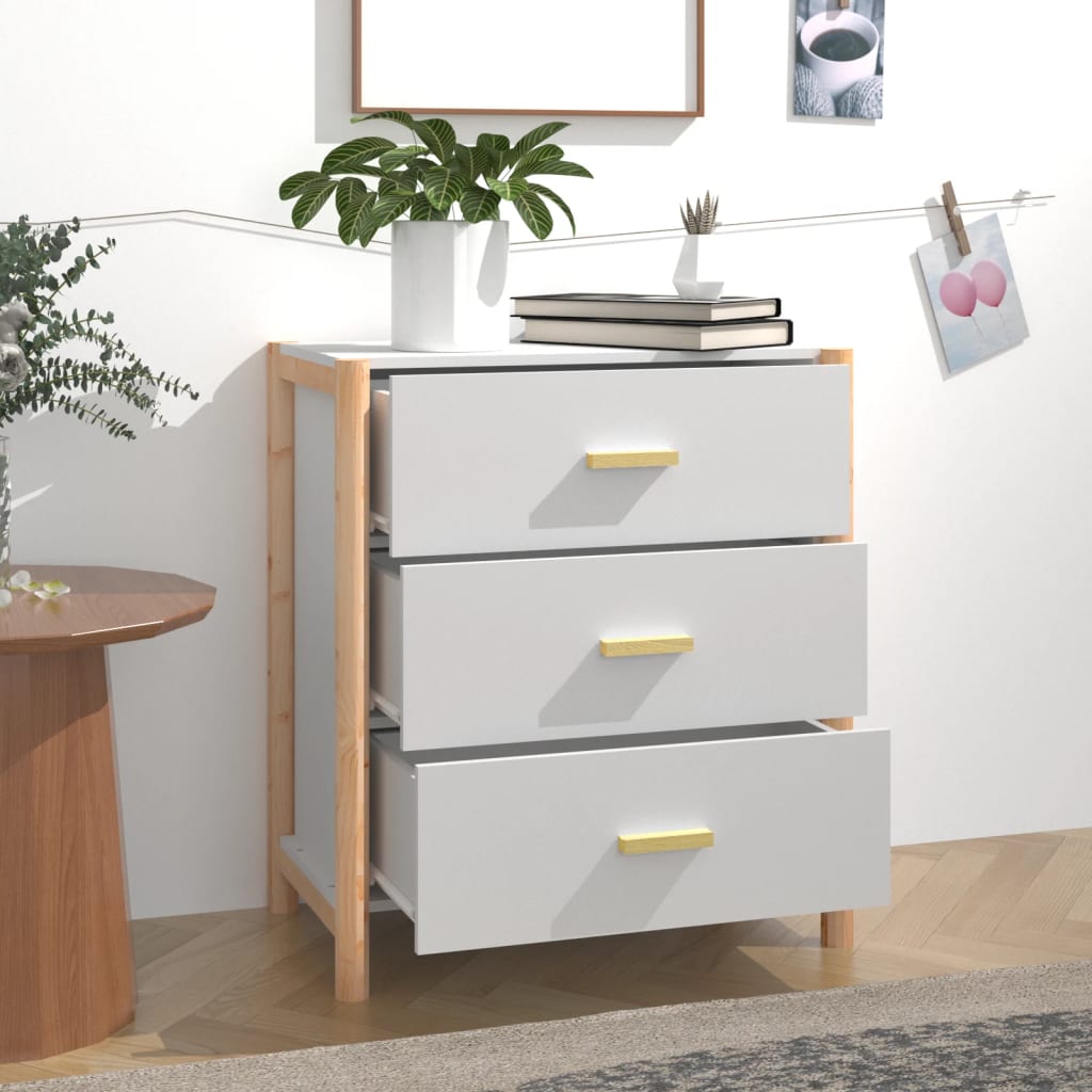 Credenza Bianca 62x38x70 cm in Legno Multistrato - homemem39