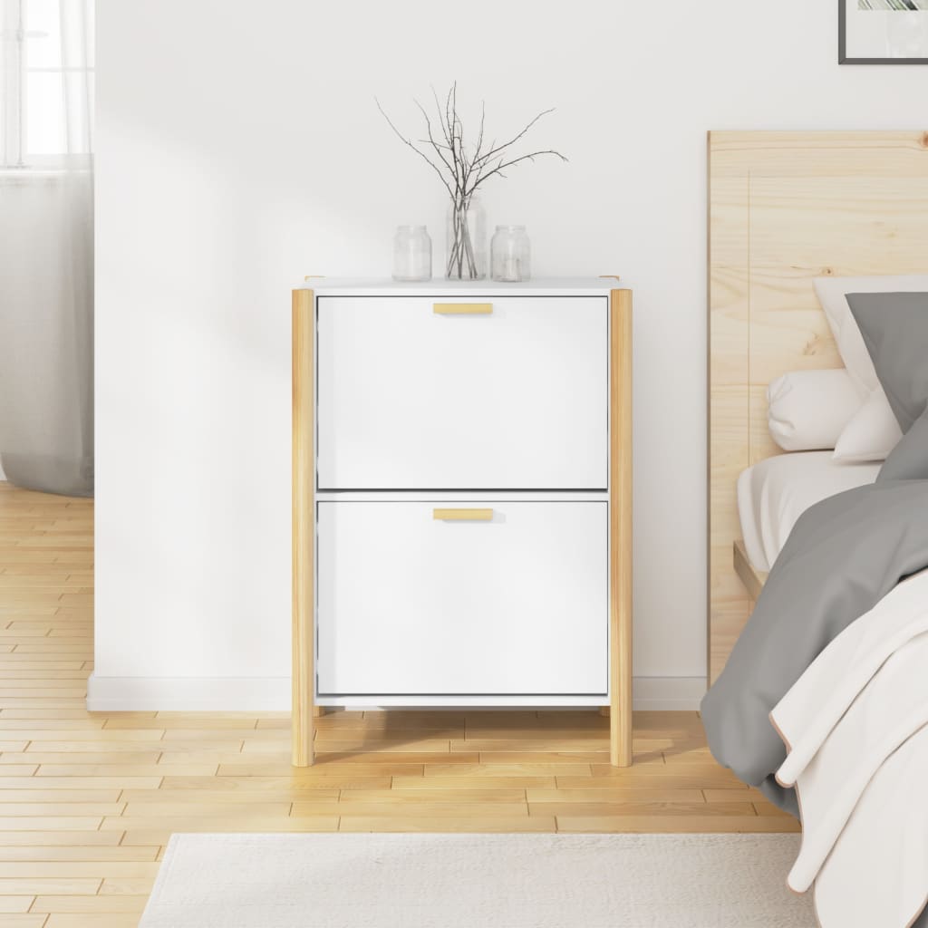 Scarpiera Bianca 57,5x33x80 cm in Legno Multistrato - homemem39