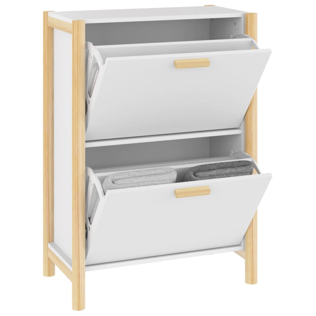 Scarpiera Bianca 57,5x33x80 cm in Legno Multistrato - homemem39