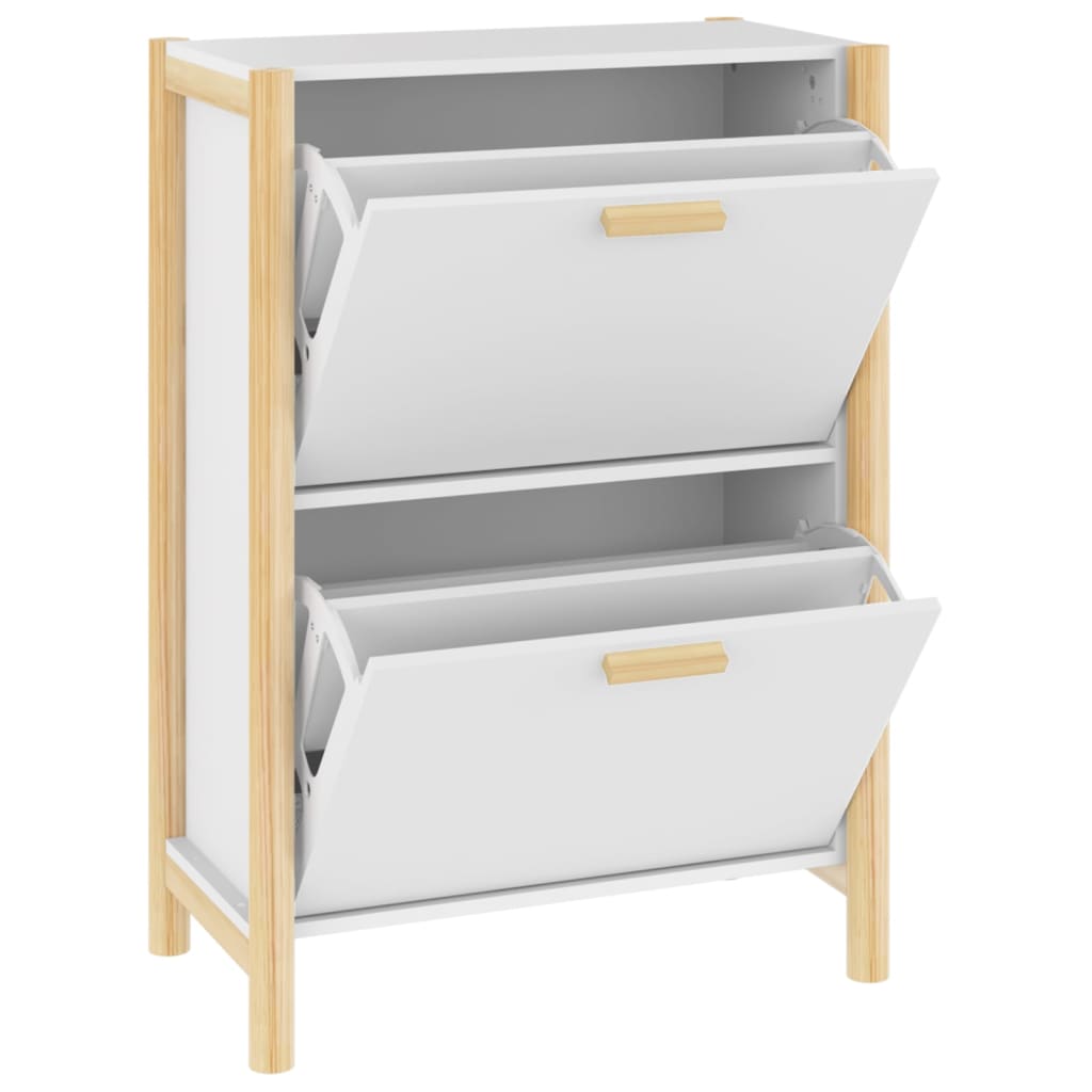 Scarpiera Bianca 57,5x33x80 cm in Legno Multistrato - homemem39