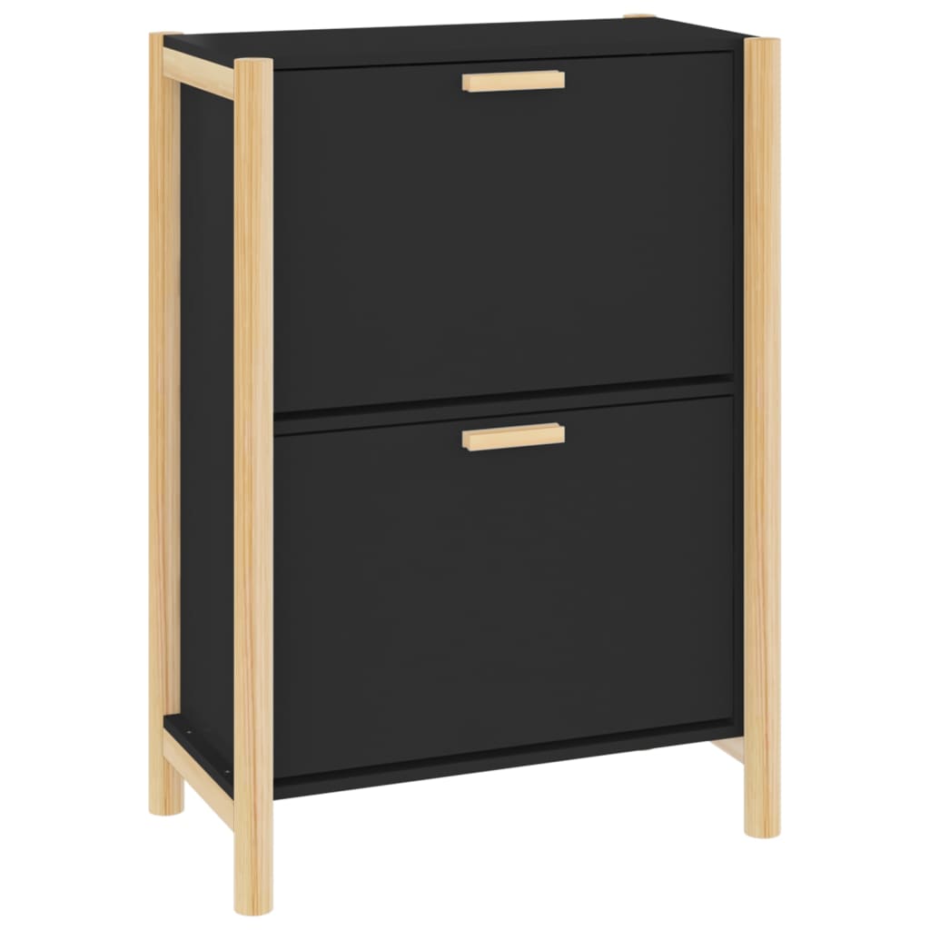 Scarpiera Nera 57,5x33x80 cm in Legno Multistrato - homemem39