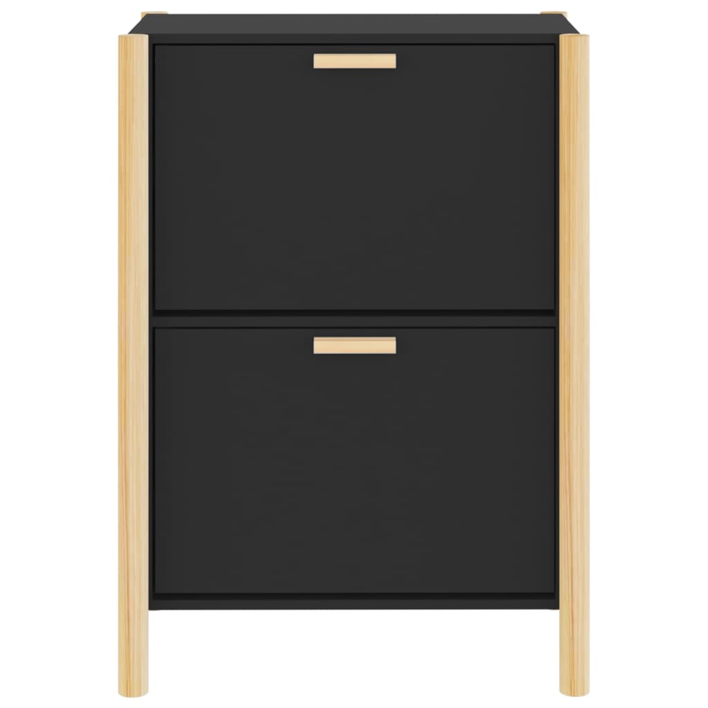 Scarpiera Nera 57,5x33x80 cm in Legno Multistrato - homemem39