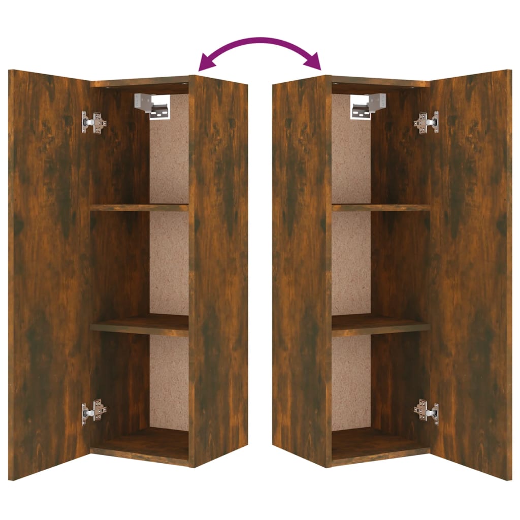 Set di Mobili Porta TV 4 pz Rovere Fumo in Legno Multistrato - homemem39