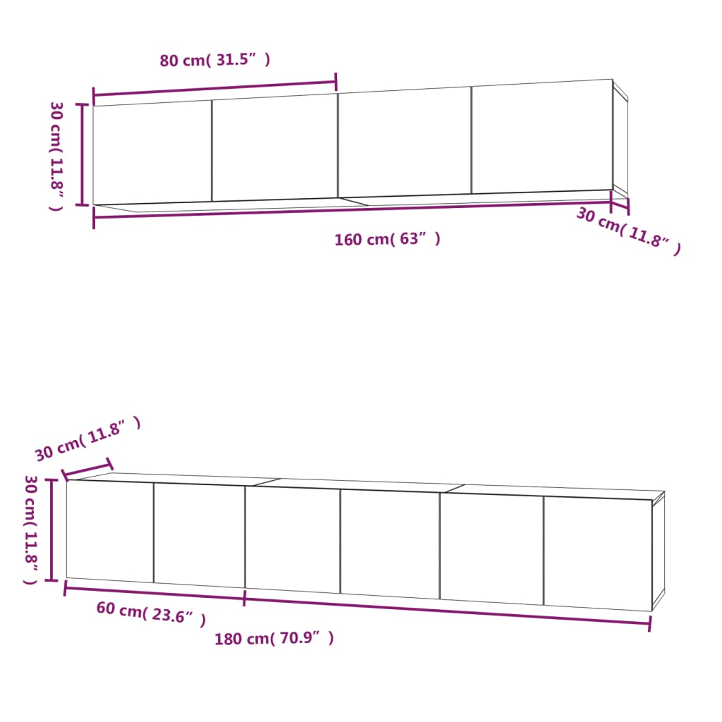 Set di Mobili Porta TV 5 pz Grigio Sonoma in Legno Multistrato - homemem39