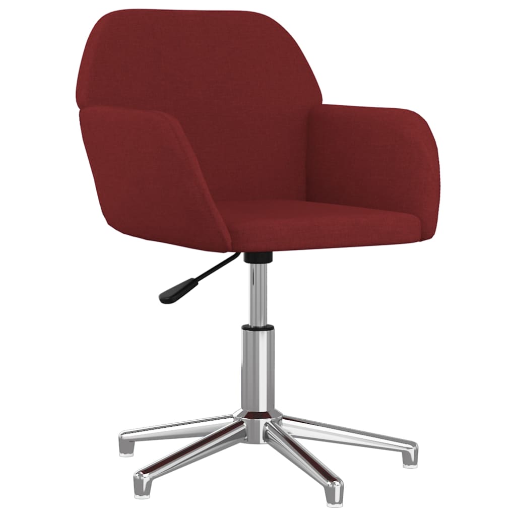 Sedia da Ufficio Girevole Rosso Vino in Tessuto - homemem39