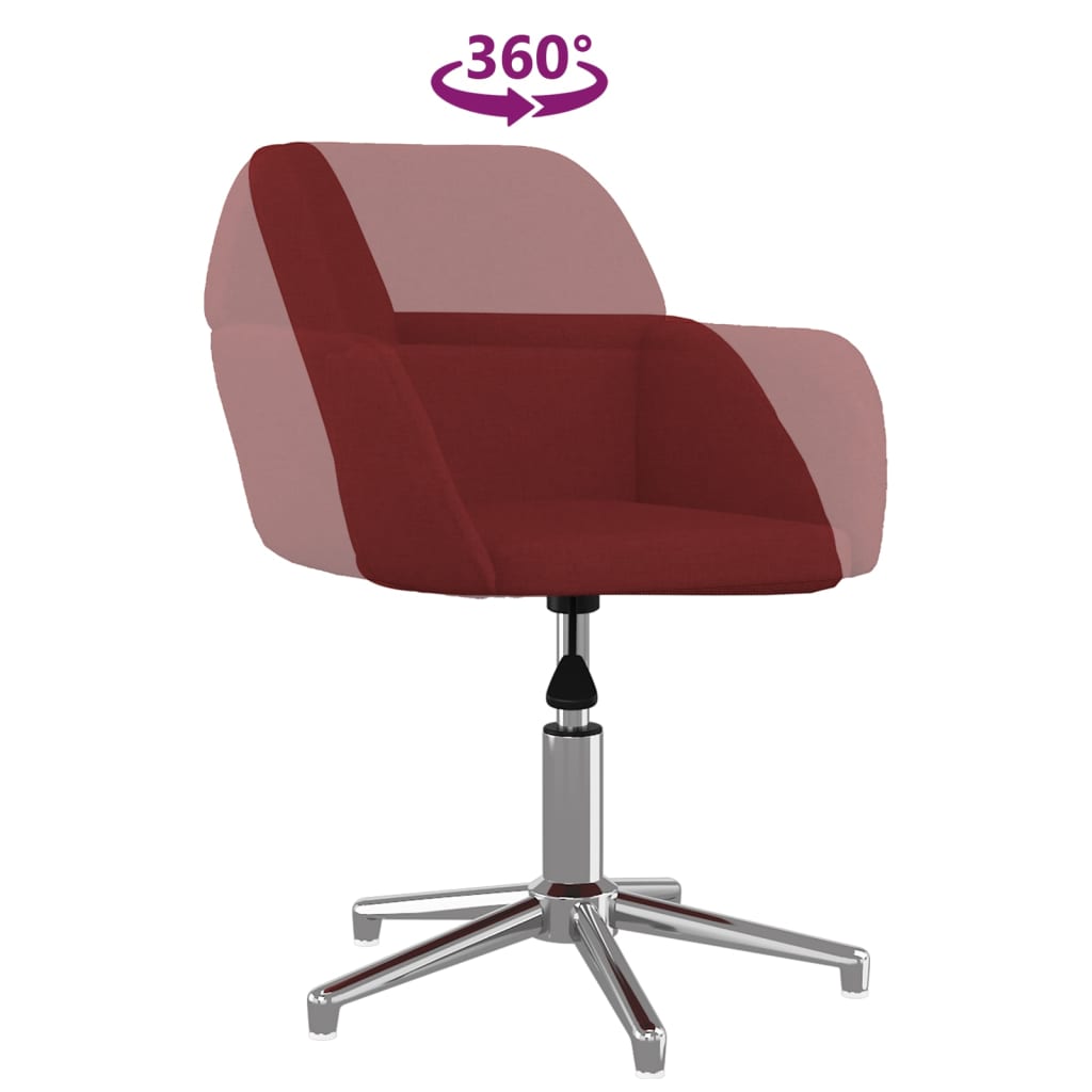 Sedia da Ufficio Girevole Rosso Vino in Tessuto - homemem39