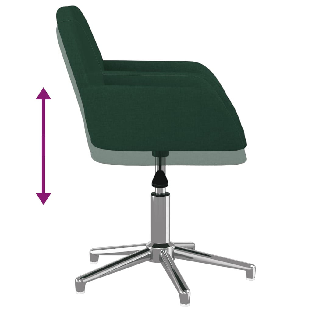 Sedia da Ufficio Girevole Verde Scuro in Tessuto - homemem39