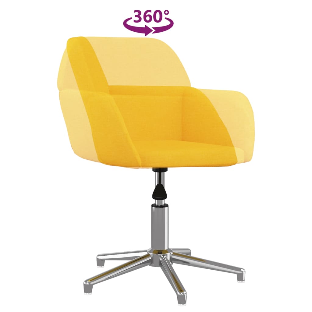 Sedia da Ufficio Girevole Giallo Chiaro in Tessuto - homemem39