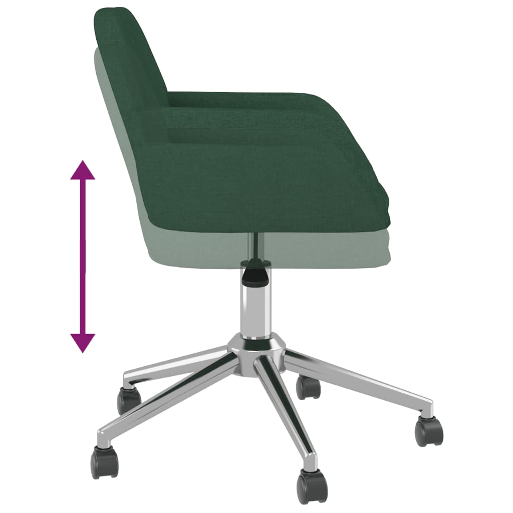 Sedia da Ufficio Girevole Verde Scuro in Tessuto - homemem39