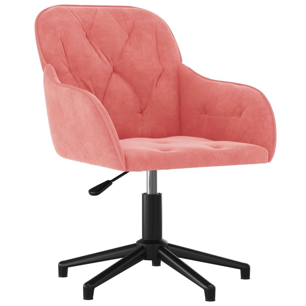 Sedia Girevole da Ufficio Rosa in Velluto - homemem39