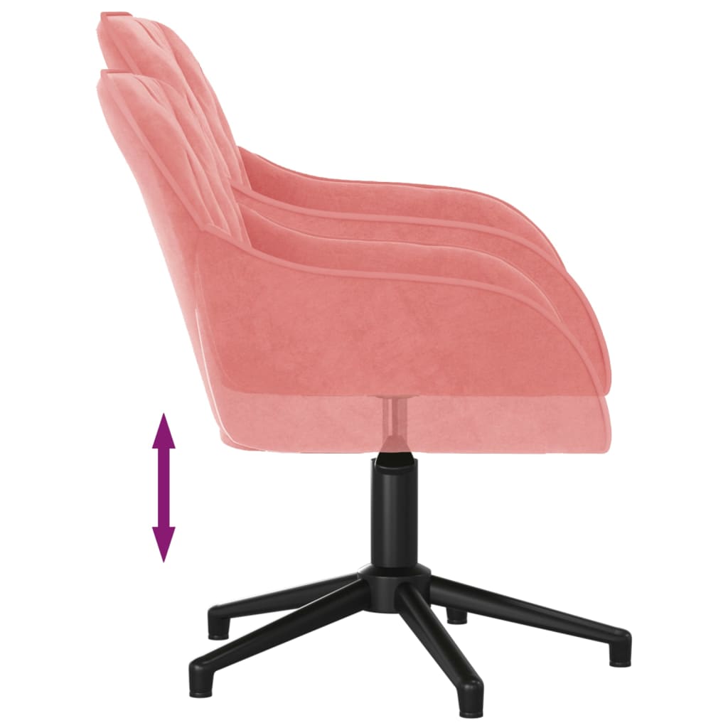 Sedia Girevole da Ufficio Rosa in Velluto - homemem39