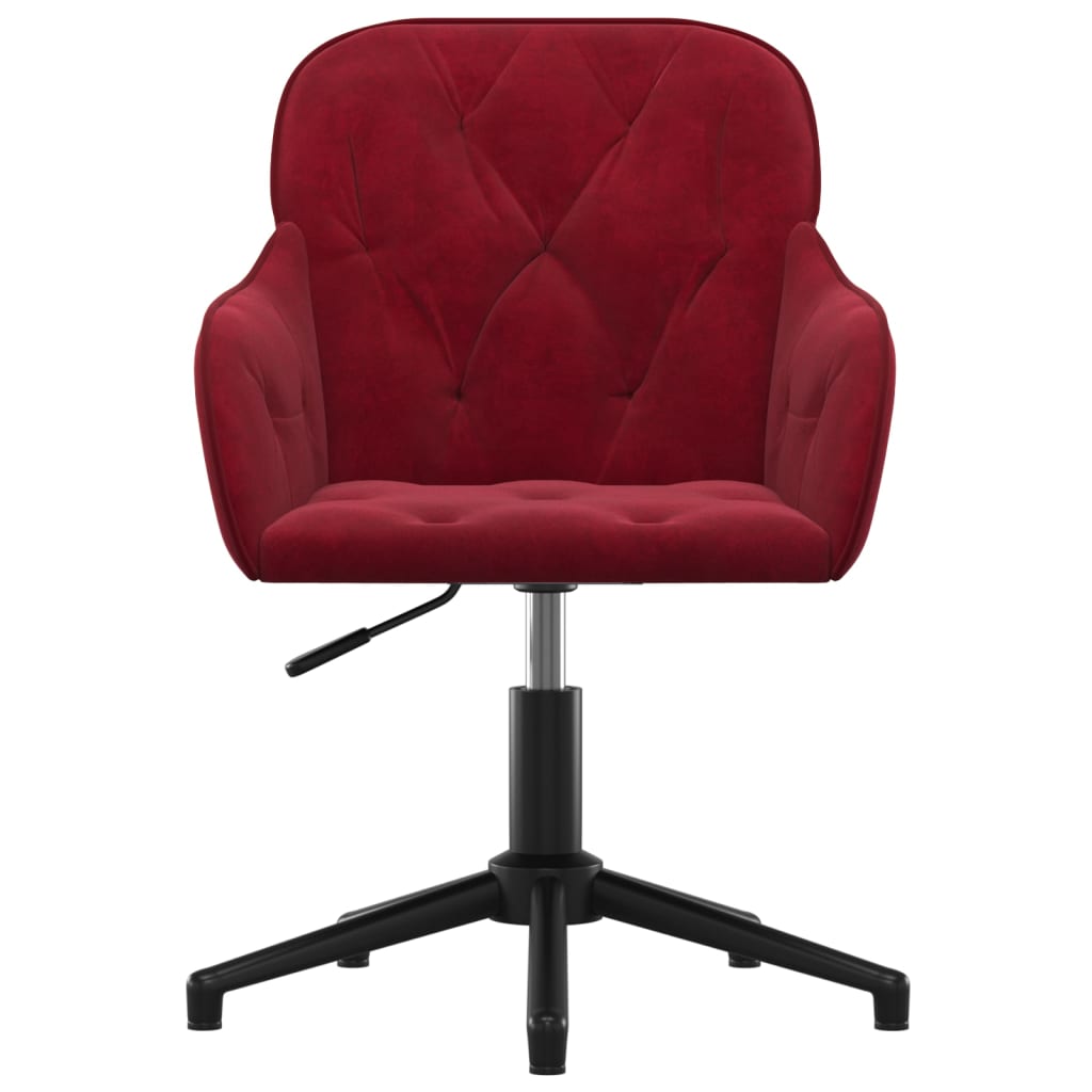 Sedia da Ufficio Girevole Rosso Vino in Velluto - homemem39